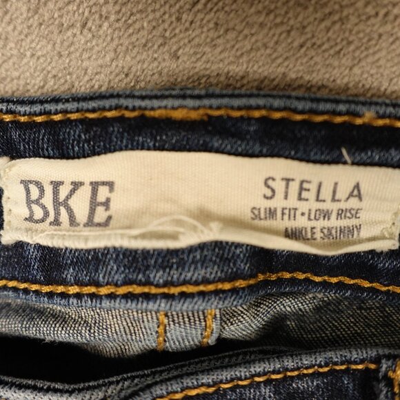 BKE Jeans Stella Slim Fit Low Rise Ankle Skinny Women's 26 Blue Denim Distressed - Picture 3 of 10